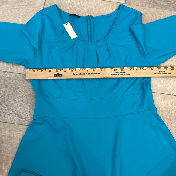 TALBOTS WOMENS ICE BLUE DRESS NEW SIZE LARGE - Picture 5 of 8